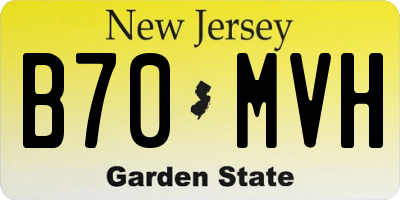 NJ license plate B70MVH