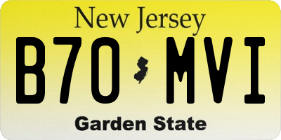 NJ license plate B70MVI