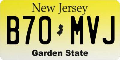 NJ license plate B70MVJ