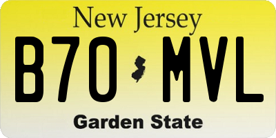 NJ license plate B70MVL