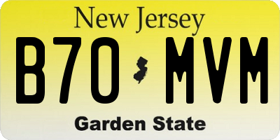 NJ license plate B70MVM