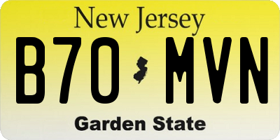 NJ license plate B70MVN