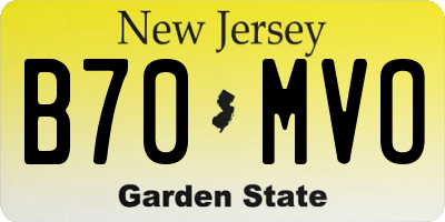 NJ license plate B70MVO