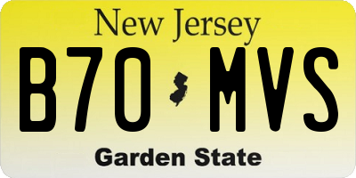 NJ license plate B70MVS