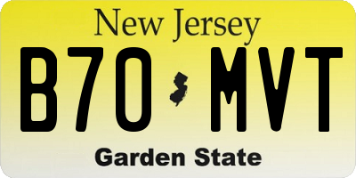NJ license plate B70MVT