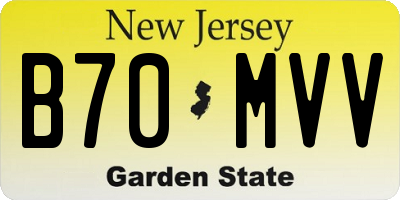 NJ license plate B70MVV