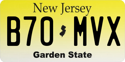 NJ license plate B70MVX