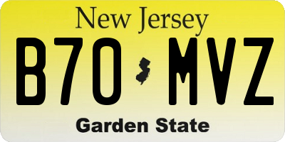 NJ license plate B70MVZ