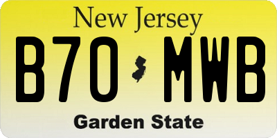 NJ license plate B70MWB