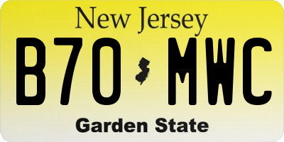 NJ license plate B70MWC