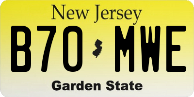 NJ license plate B70MWE