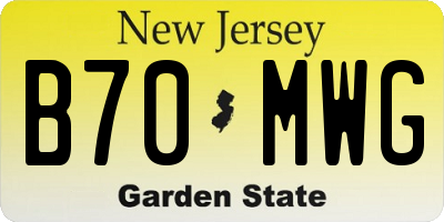 NJ license plate B70MWG