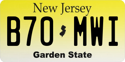 NJ license plate B70MWI