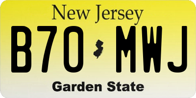 NJ license plate B70MWJ