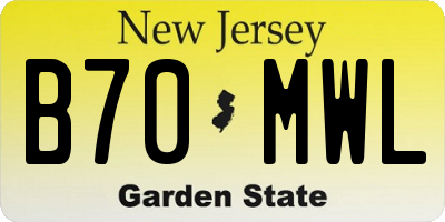 NJ license plate B70MWL