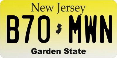 NJ license plate B70MWN