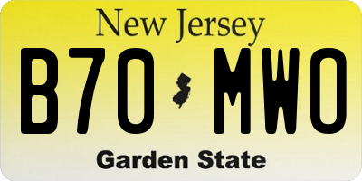 NJ license plate B70MWO