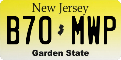 NJ license plate B70MWP