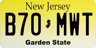 NJ license plate B70MWT