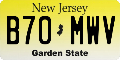 NJ license plate B70MWV