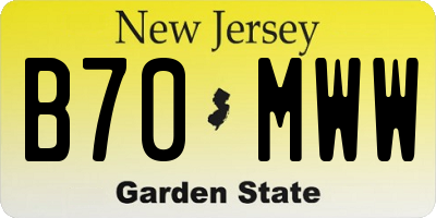 NJ license plate B70MWW