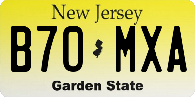 NJ license plate B70MXA