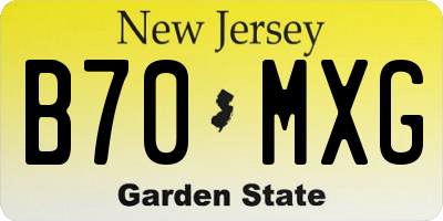NJ license plate B70MXG