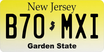 NJ license plate B70MXI