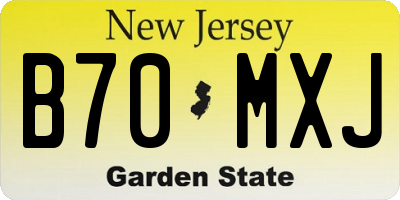 NJ license plate B70MXJ