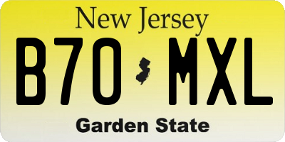 NJ license plate B70MXL