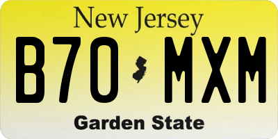 NJ license plate B70MXM
