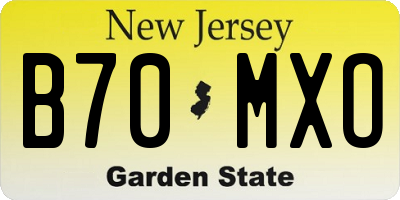NJ license plate B70MXO