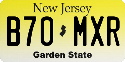 NJ license plate B70MXR