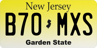 NJ license plate B70MXS