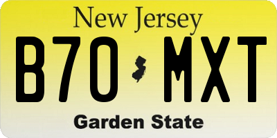 NJ license plate B70MXT