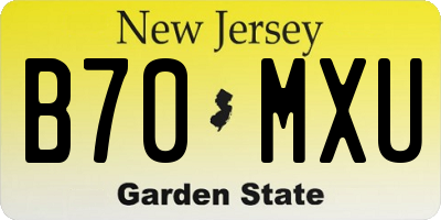 NJ license plate B70MXU