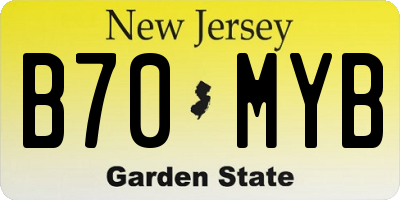 NJ license plate B70MYB