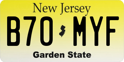 NJ license plate B70MYF