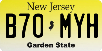 NJ license plate B70MYH