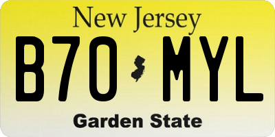 NJ license plate B70MYL