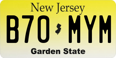 NJ license plate B70MYM