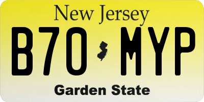 NJ license plate B70MYP