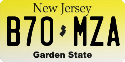 NJ license plate B70MZA