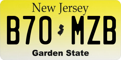 NJ license plate B70MZB
