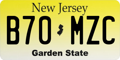 NJ license plate B70MZC