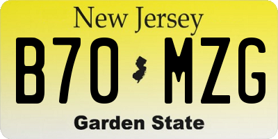 NJ license plate B70MZG