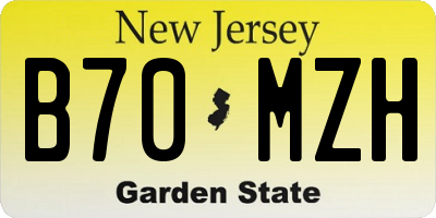 NJ license plate B70MZH