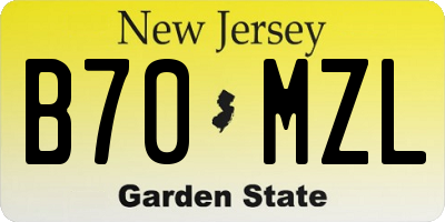 NJ license plate B70MZL