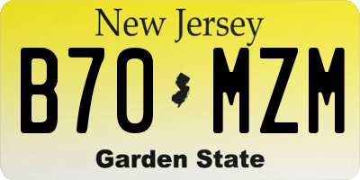 NJ license plate B70MZM