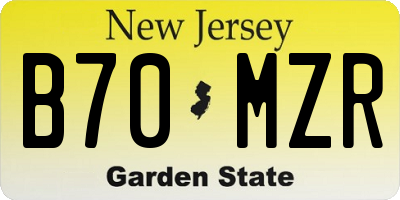 NJ license plate B70MZR